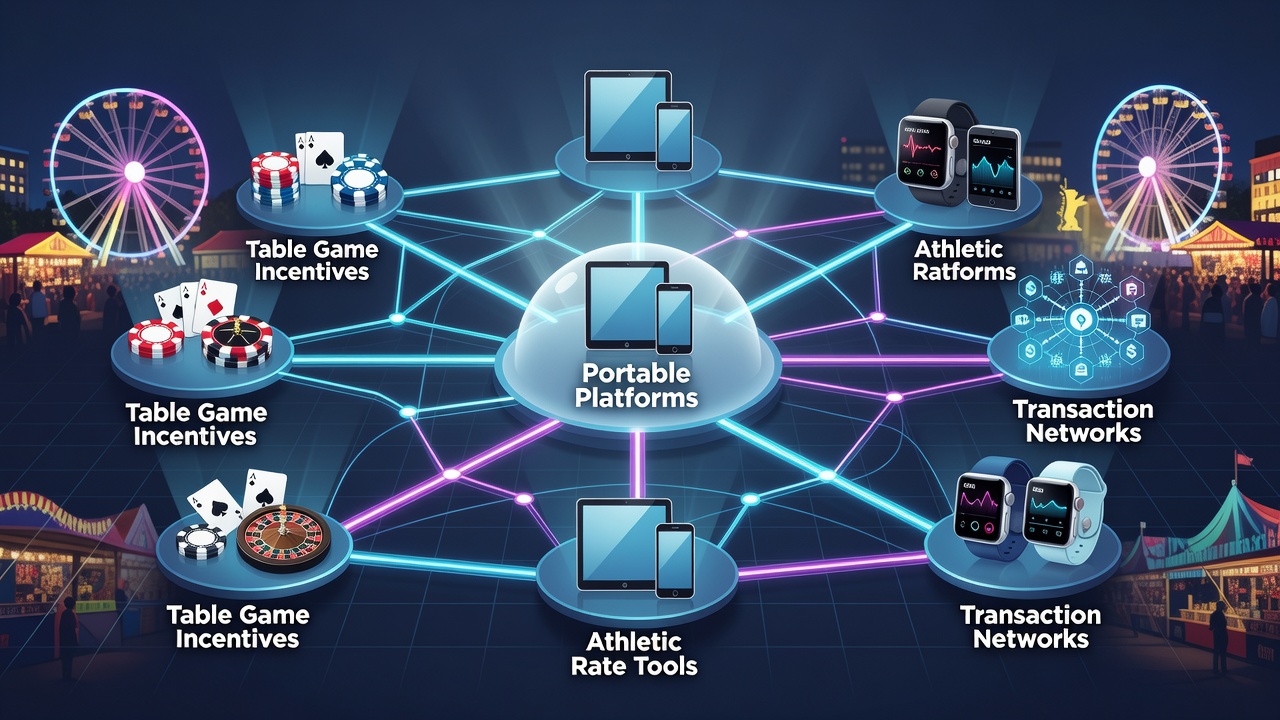Netzwerkdiagramm zeigt Verbindungen zwischen Casino-Tischspielen und mobilen Sportwetten in Berliner Festivals