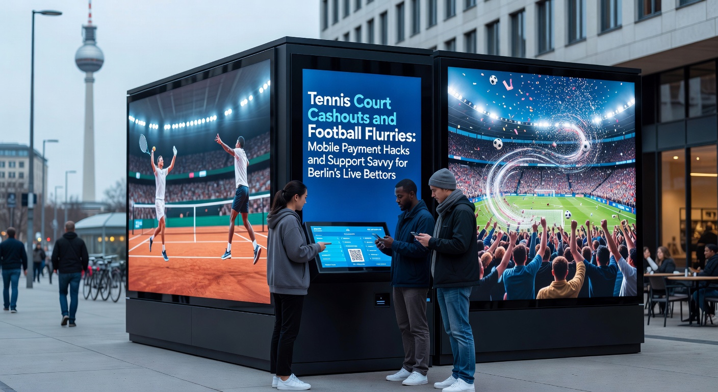 Live-Wetter-App auf Smartphone während eines Tennis-Matches in Berlin, mit Cashout-Button sichtbar